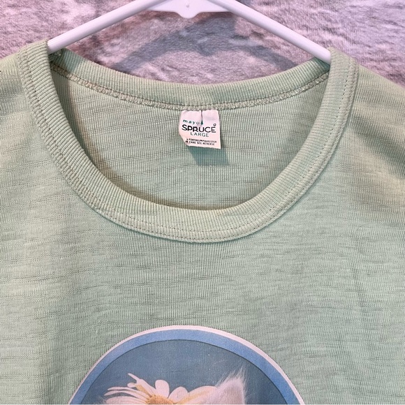 70’s Children’s Large “Peppermint Elfie” White Cat Print Shirt Customized flawed - Picture 9 of 12
